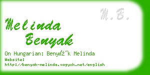 melinda benyak business card